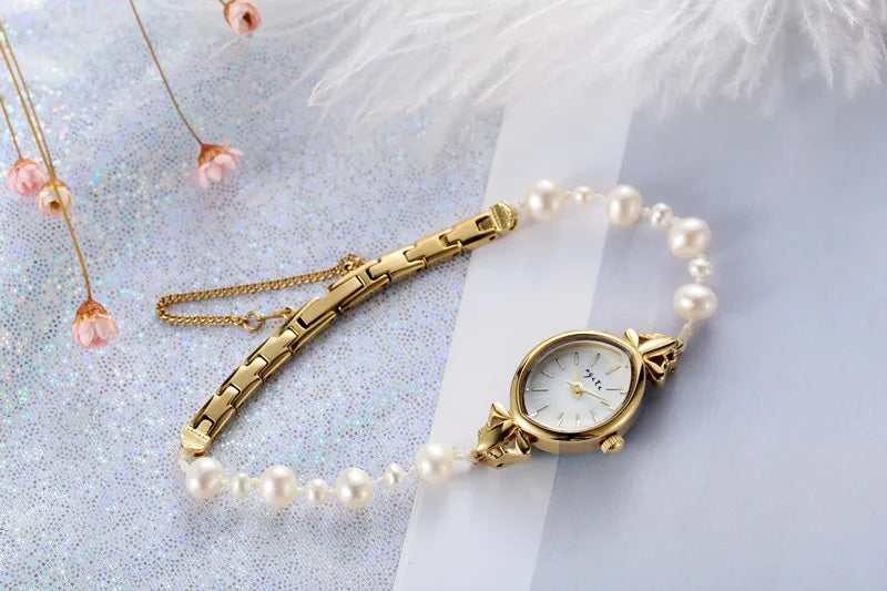 Luxury Pearl Bracelet Quartz Watch for Women