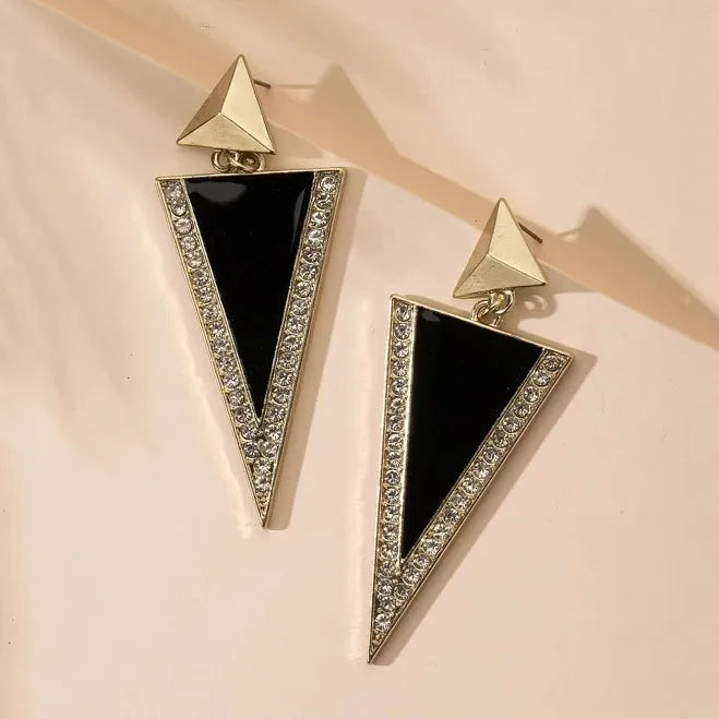 Black Triangle Dangle Earrings – Punk Fashion Accessory