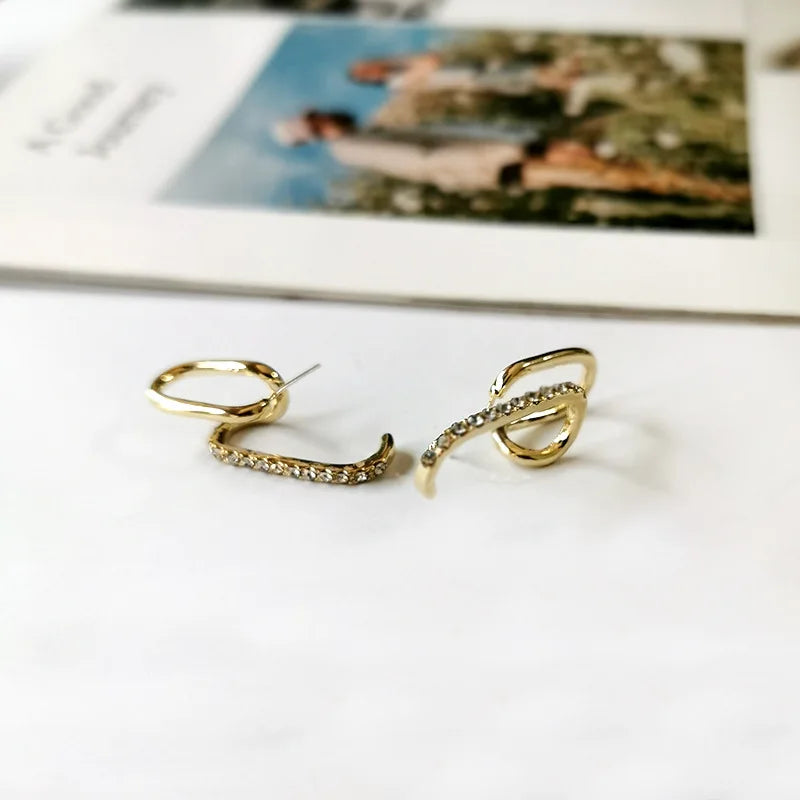 Shiny Zircon Fake Hoop Earrings for Women