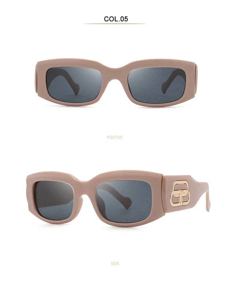 FEISHINI Retro Square Sunglasses UV400 - Unisex