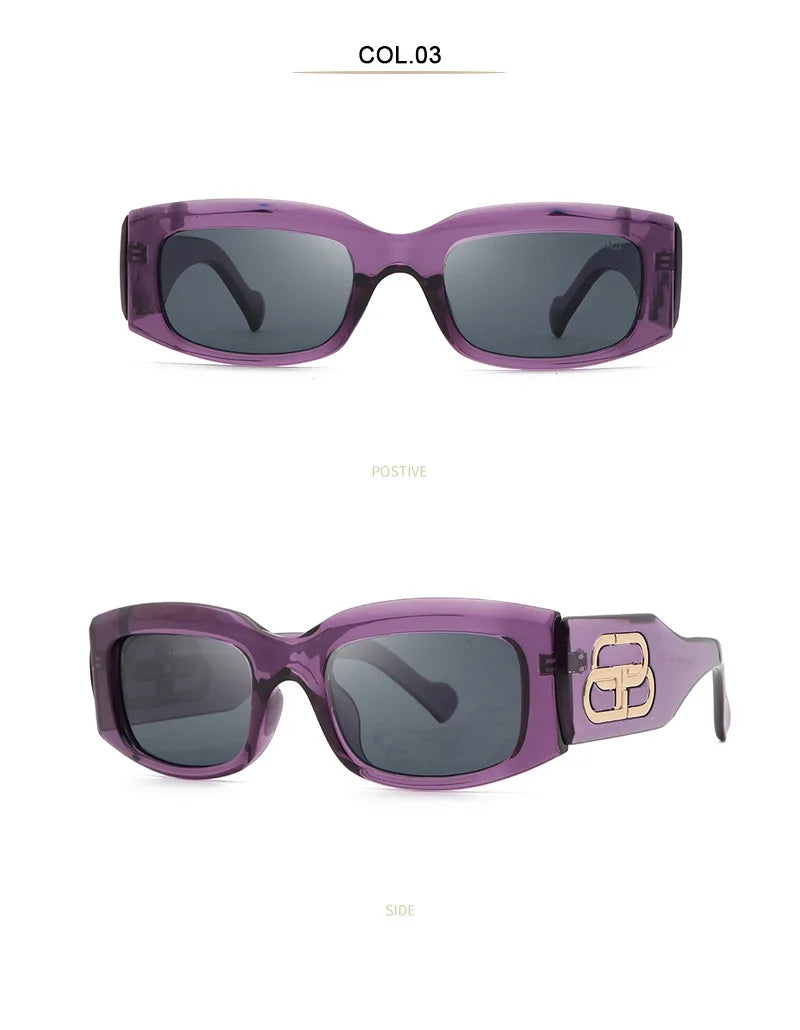 FEISHINI Retro Square Sunglasses UV400 - Unisex