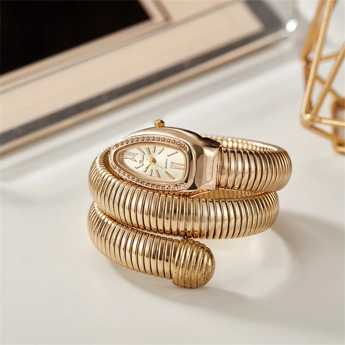 Snake Bangle Watch - Luxury Gold Women's Quartz