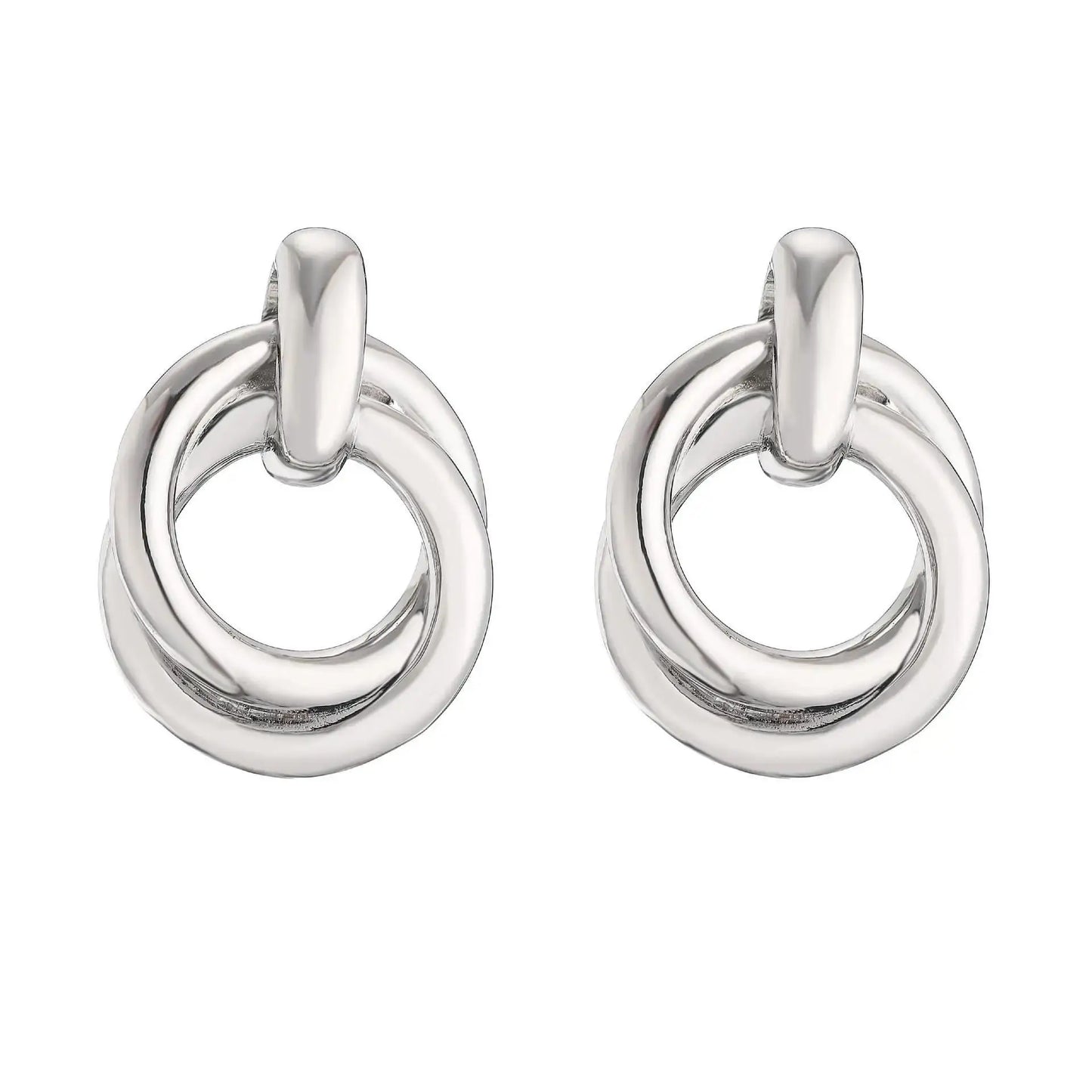 Vintage Gold and Silver Oval Hoop Earrings for Women