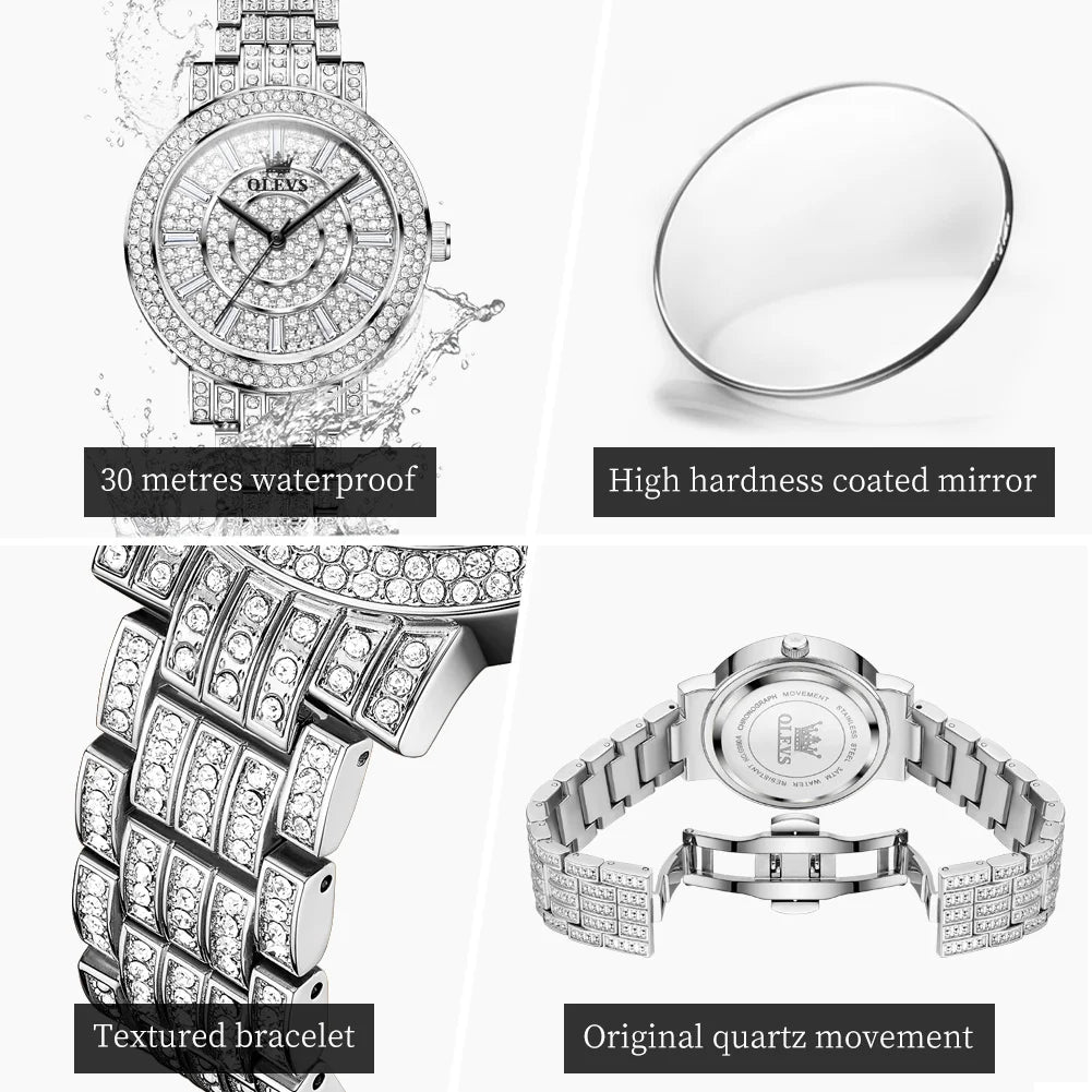 Elegant Luxury Women's Diamond Quartz Watch