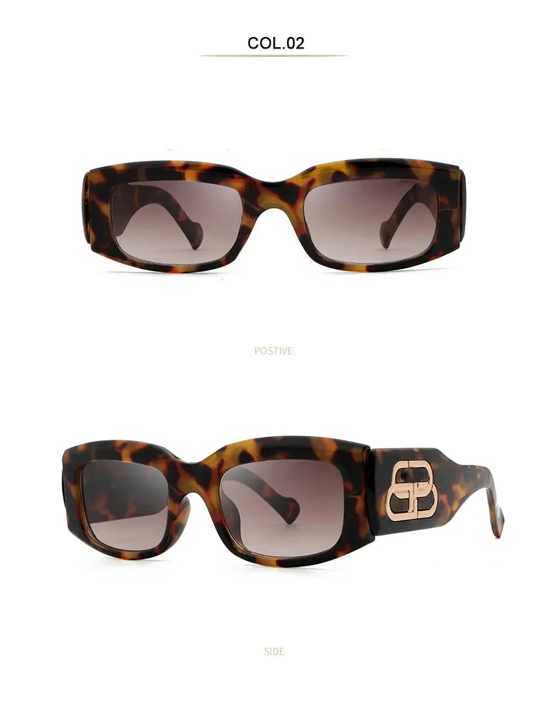 FEISHINI Retro Square Sunglasses UV400 - Unisex